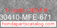 Honda 30410-MFE-671 genuine part number image