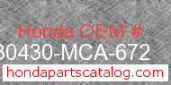 Honda 30430-MCA-672 genuine part number image