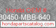 Honda 30450-MBB-640 genuine part number image