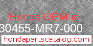 Honda 30455-MR7-000 genuine part number image