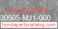 Honda 30505-MJ1-000 genuine part number image