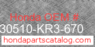 Honda 30510-KR3-670 genuine part number image