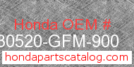 Honda 30520-GFM-900 genuine part number image