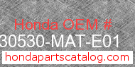 Honda 30530-MAT-E01 genuine part number image