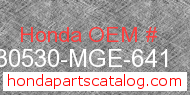 Honda 30530-MGE-641 genuine part number image