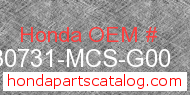 Honda 30731-MCS-G00 genuine part number image