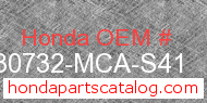 Honda 30732-MCA-S41 genuine part number image