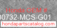 Honda 30732-MCS-G01 genuine part number image