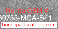 Honda 30733-MCA-S41 genuine part number image