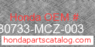 Honda 30733-MCZ-003 genuine part number image