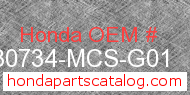 Honda 30734-MCS-G01 genuine part number image
