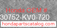 Honda 30752-KV0-720 genuine part number image