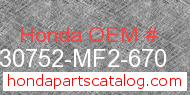 Honda 30752-MF2-670 genuine part number image