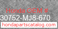 Honda 30752-MJ8-670 genuine part number image
