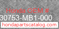Honda 30753-MB1-000 genuine part number image