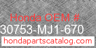 Honda 30753-MJ1-670 genuine part number image