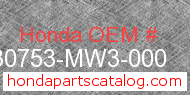 Honda 30753-MW3-000 genuine part number image