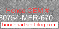 Honda 30754-MFR-670 genuine part number image