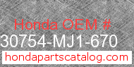 Honda 30754-MJ1-670 genuine part number image