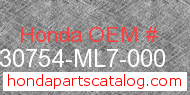 Honda 30754-ML7-000 genuine part number image