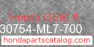 Honda 30754-ML7-700 genuine part number image