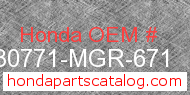 Honda 30771-MGR-671 genuine part number image
