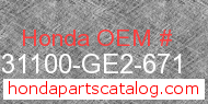 Honda 31100-GE2-671 genuine part number image