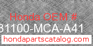 Honda 31100-MCA-A41 genuine part number image