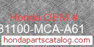 Honda 31100-MCA-A61 genuine part number image