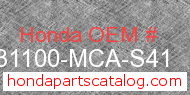 Honda 31100-MCA-S41 genuine part number image
