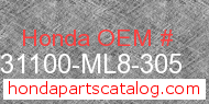 Honda 31100-ML8-305 genuine part number image