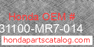 Honda 31100-MR7-014 genuine part number image