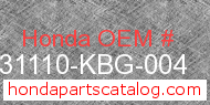 Honda 31110-KBG-004 genuine part number image