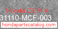 Honda 31110-MCF-003 genuine part number image