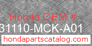 Honda 31110-MCK-A01 genuine part number image