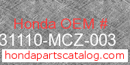 Honda 31110-MCZ-003 genuine part number image