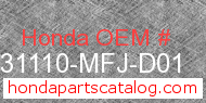 Honda 31110-MFJ-D01 genuine part number image