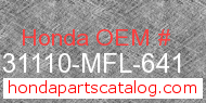 Honda 31110-MFL-641 genuine part number image