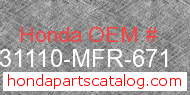 Honda 31110-MFR-671 genuine part number image