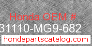 Honda 31110-MG9-682 genuine part number image