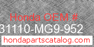 Honda 31110-MG9-952 genuine part number image