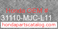 Honda 31110-MJC-L11 genuine part number image