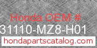 Honda 31110-MZ8-H01 genuine part number image