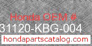 Honda 31120-KBG-004 genuine part number image