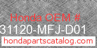 Honda 31120-MFJ-D01 genuine part number image