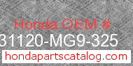 Honda 31120-MG9-325 genuine part number image