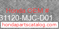 Honda 31120-MJC-D01 genuine part number image