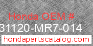 Honda 31120-MR7-014 genuine part number image