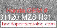Honda 31120-MZ8-H01 genuine part number image