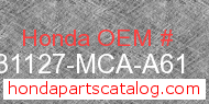 Honda 31127-MCA-A61 genuine part number image